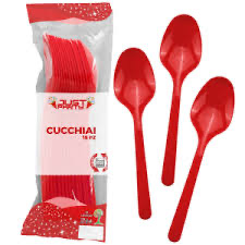Set Cucchiai Rossi Plastica