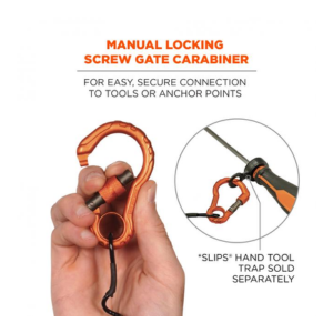 Coiled Tool Lanyard with Single Carabiner
