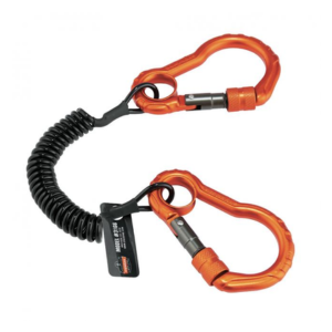 Coiled Tool Lanyard with Dual Carabiners – 2lbs / 0.9kg 