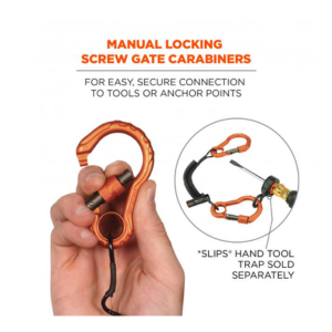 Coiled Tool Lanyard with Dual Carabiners – 2lbs / 0.9kg 