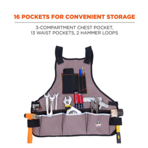 Heavy-Duty Tool Apron – 16-Pocket 