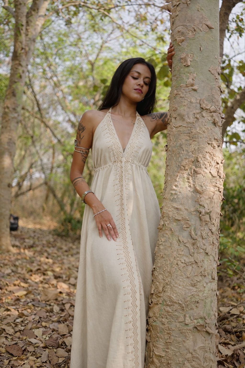 Bohemian Cream Maxi Dress