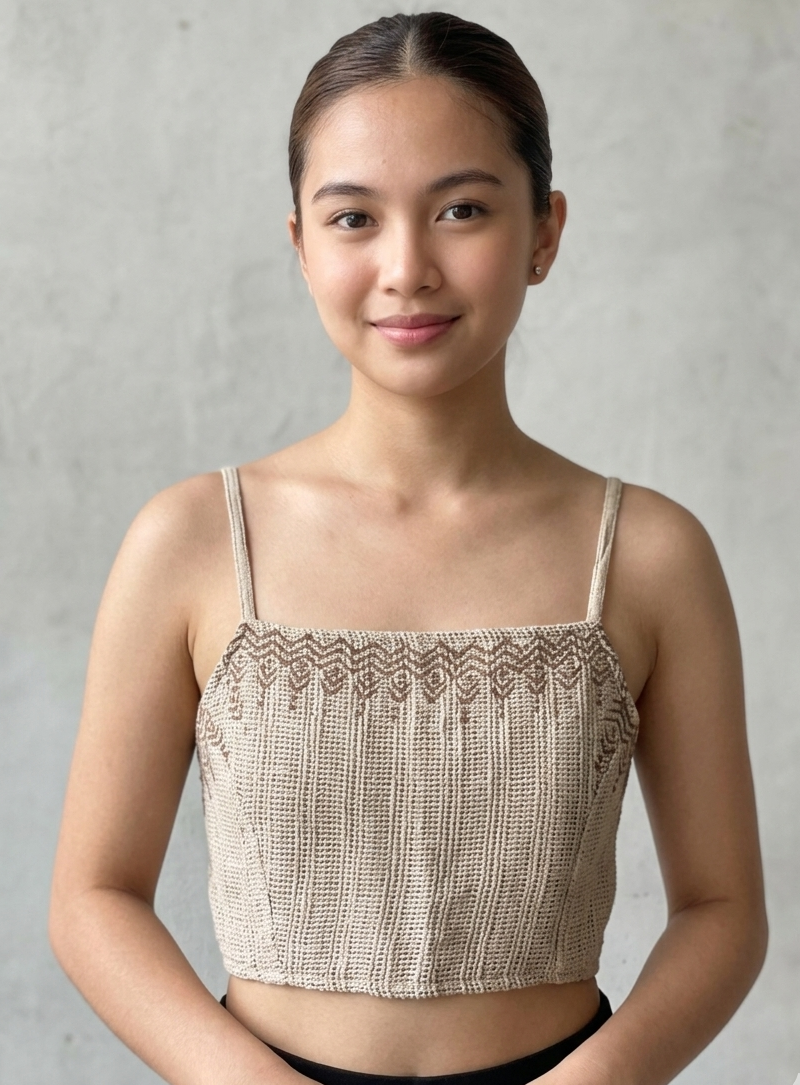 Beige Crochet Crop Top