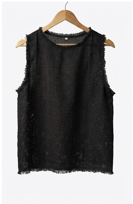 Sleeveless Textured Cotton Top