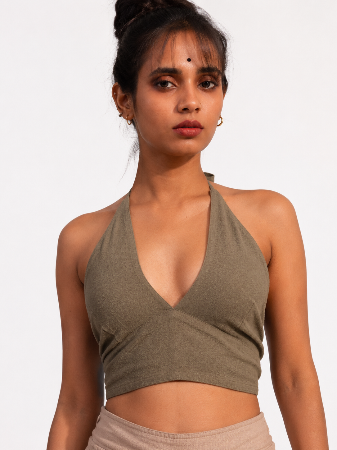 Plain Halter Crop Top