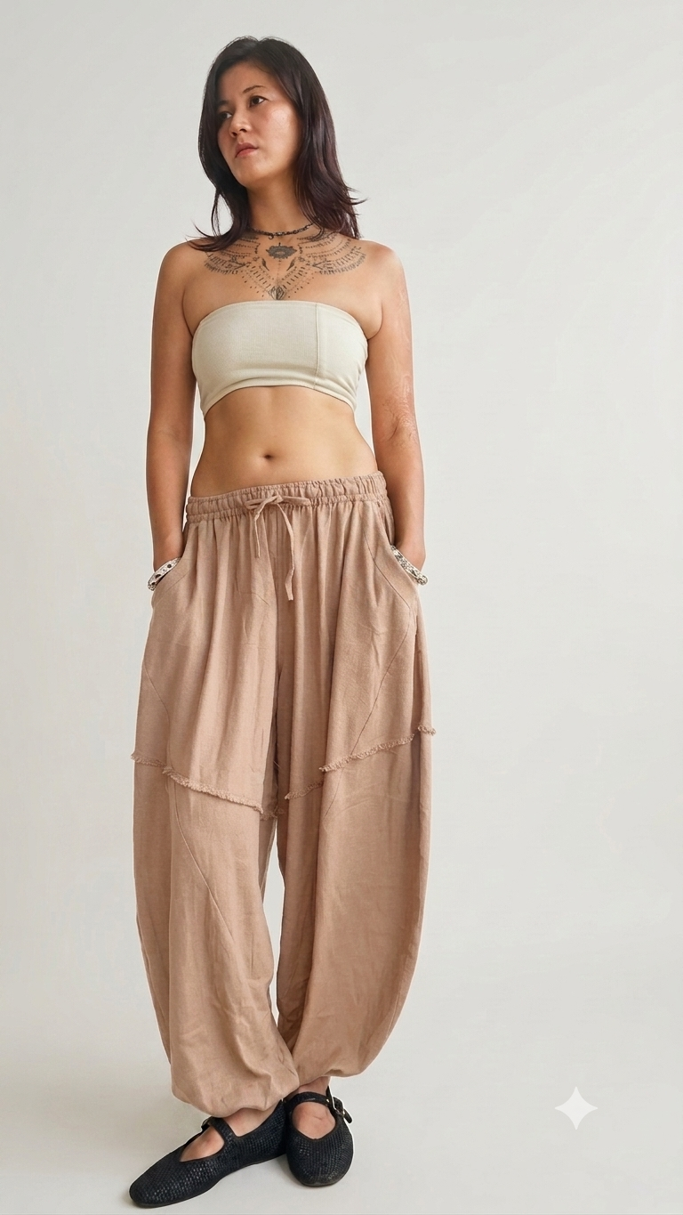 Relaxed Fit Cotton flowy pants