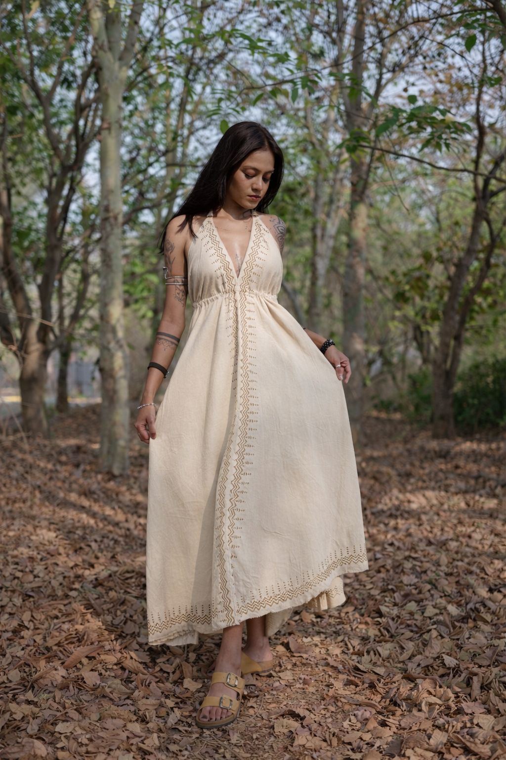 Bohemian Cream Maxi Dress
