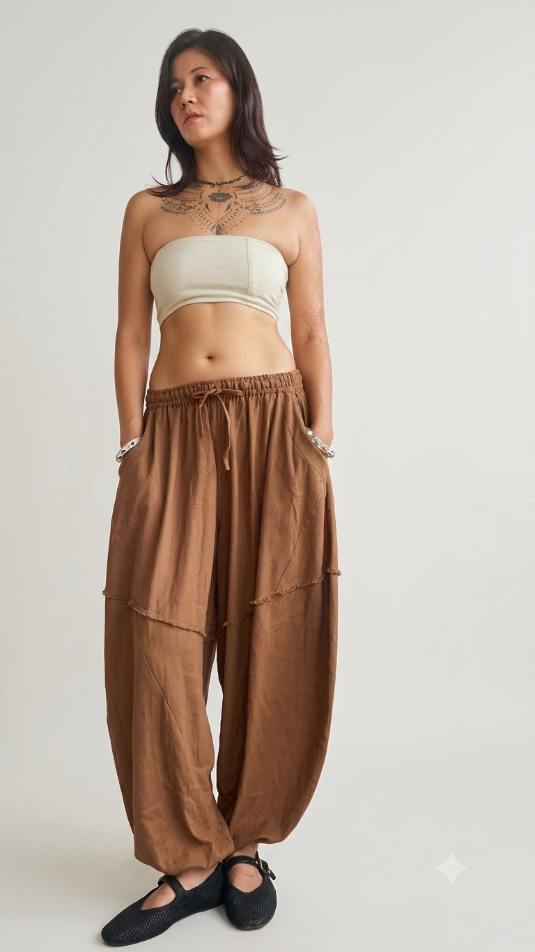 Relaxed Fit Cotton flowy pants