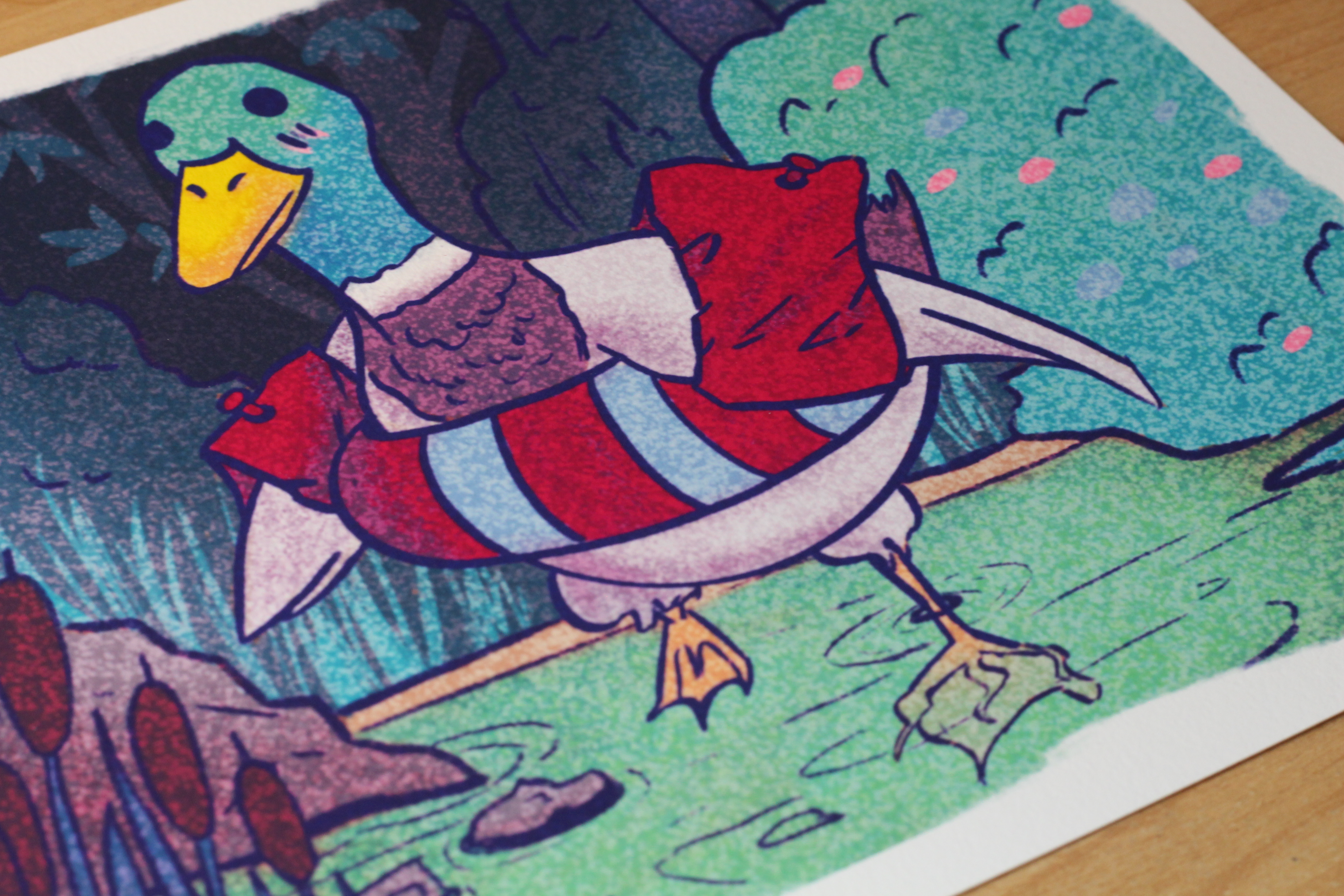 Swimming Duck - Print