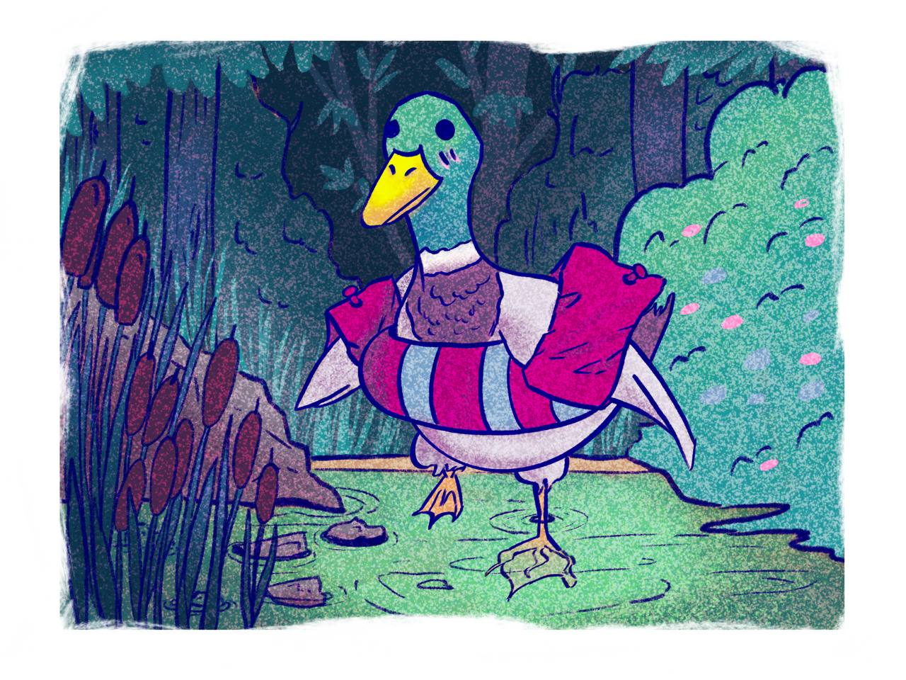Swimming Duck - Print