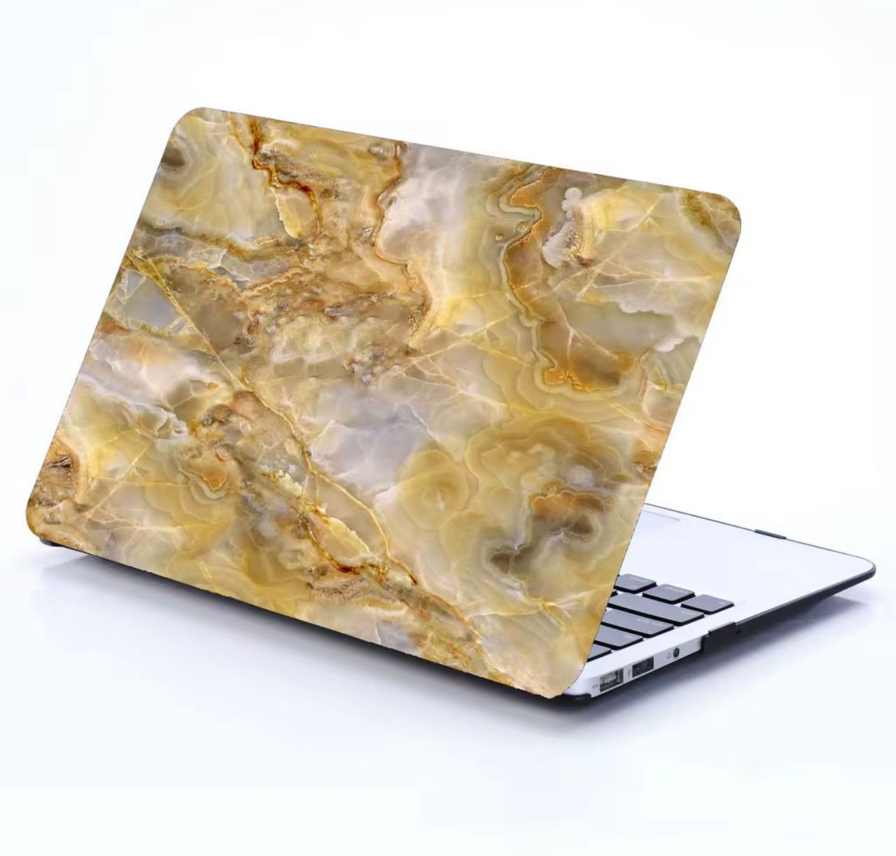 Coque d'ordinateur effet marbre doré