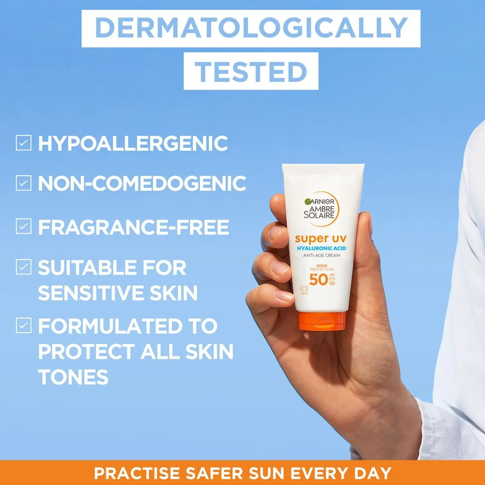 Super UV Anti-Age SPF50+ Hyaluronic Acid Face Cream 50ml | Daily Sunscreen UK