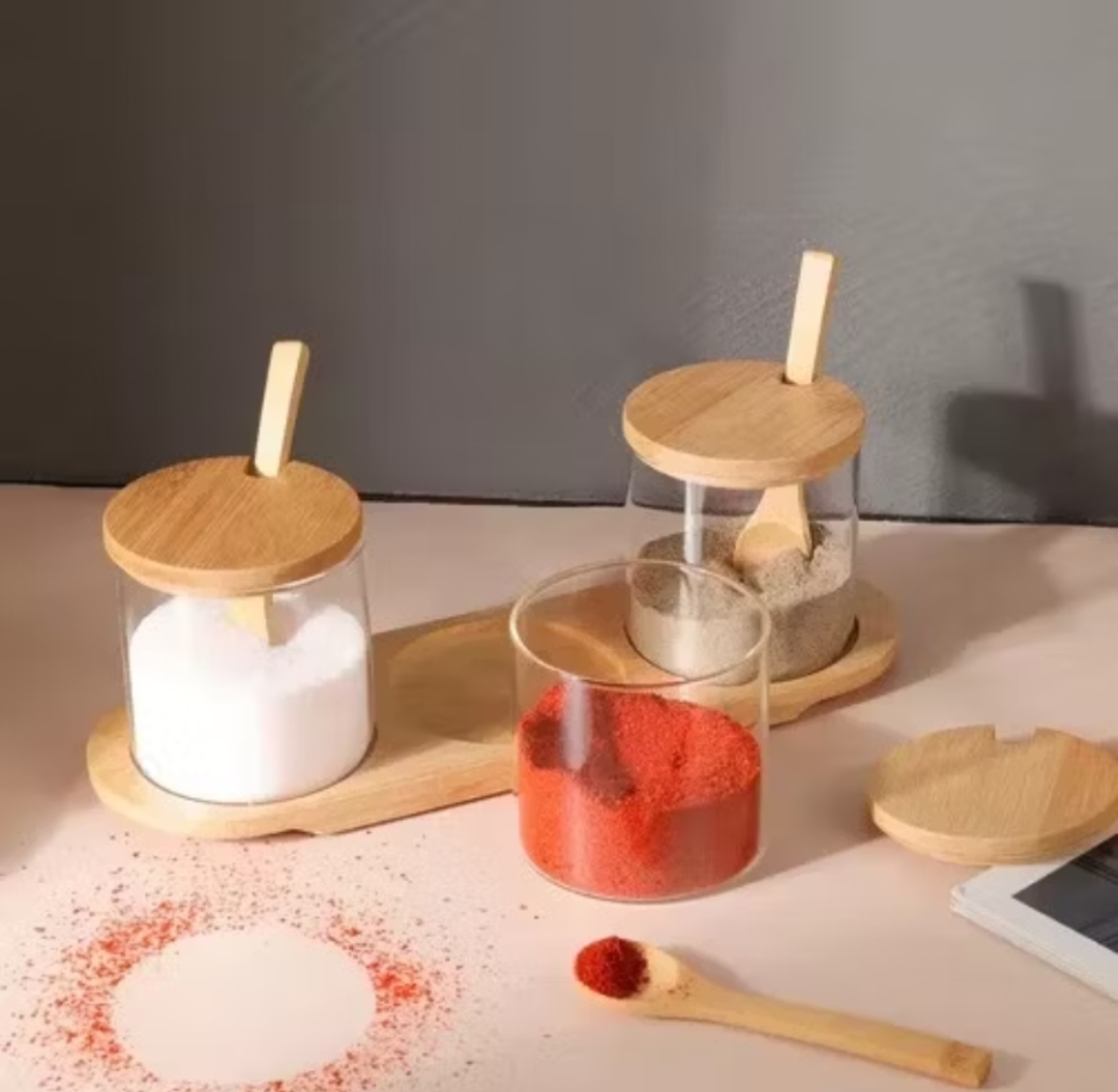 Glass Spice Jar Set