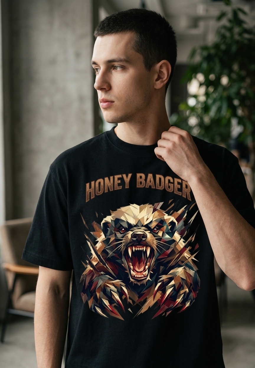 Honey Badger Graphic oversized 240 GSM T-Shirt