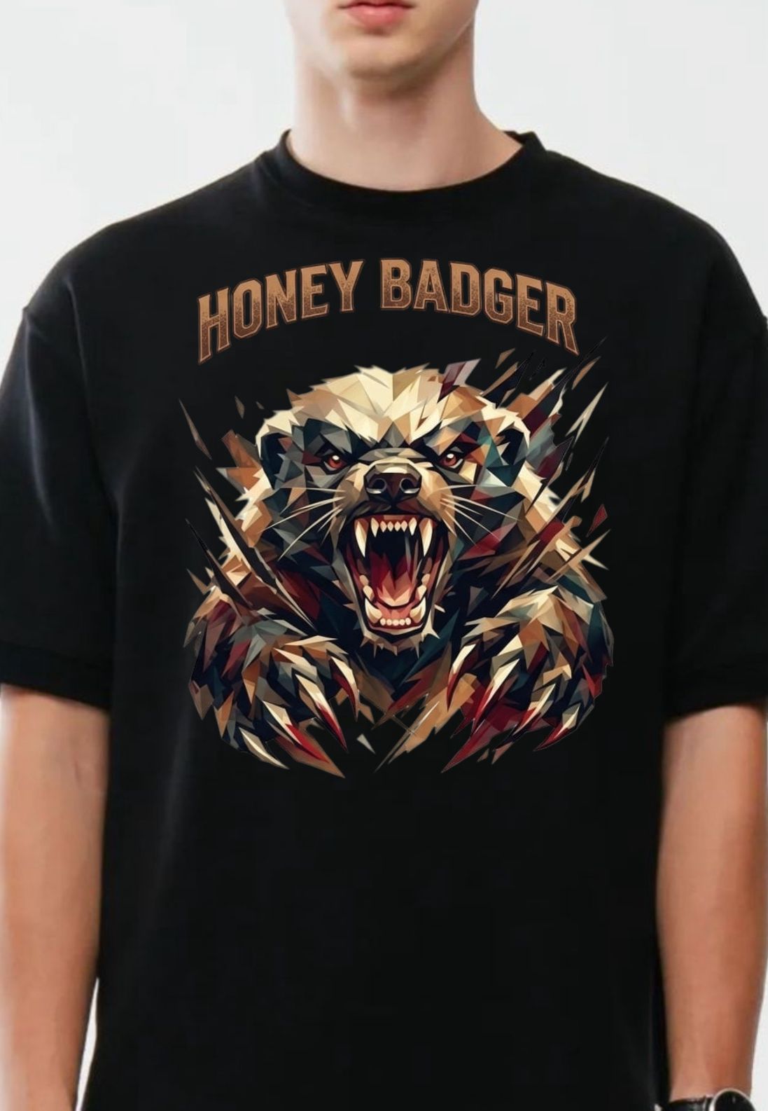 Honey Badger Graphic oversized 240 GSM T-Shirt