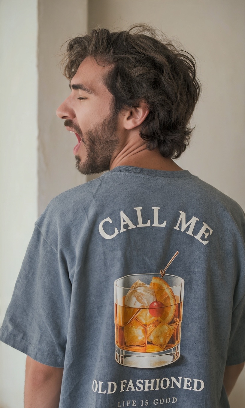 Old Fashioned Graphic oversized  240 GSM Tee 