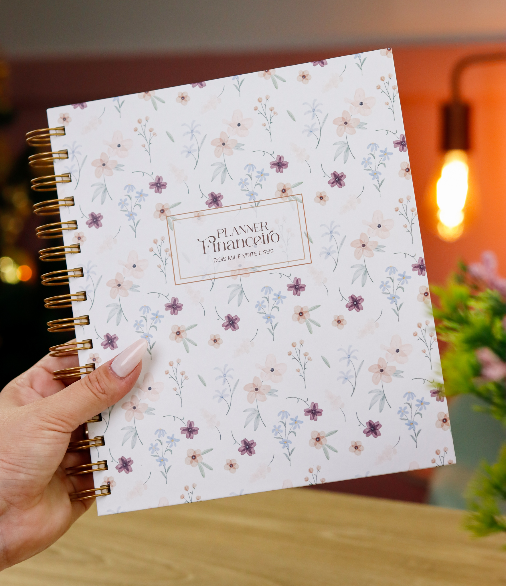 Kit planner floral e bloco de anotações