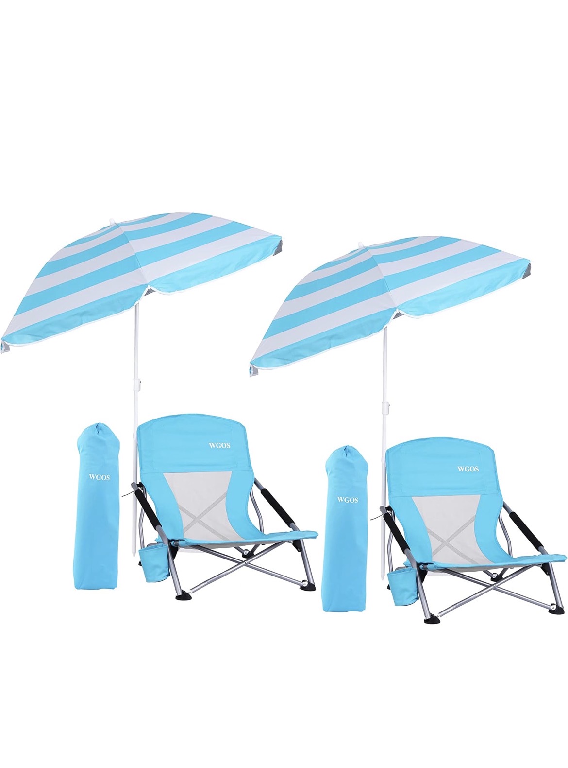 Beach Chair and Umbrella Set (2-Pack)