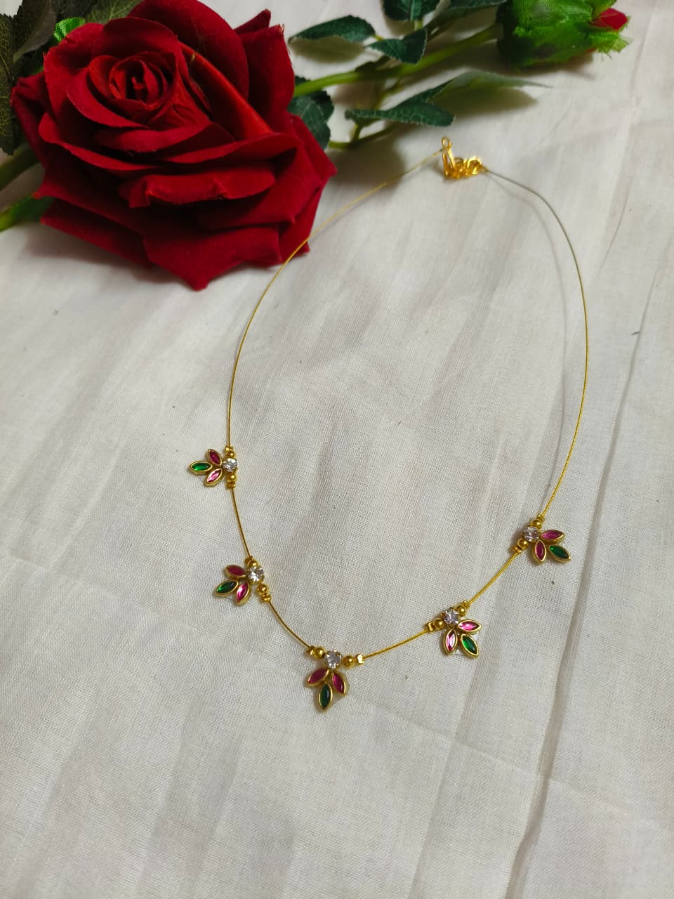 Floral Gold-Plated Invisible Chain