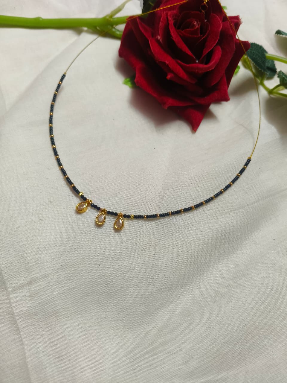 Elegant Black Bead Chain