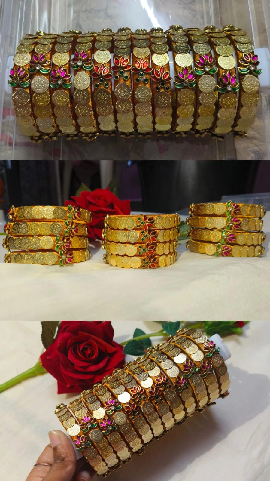 Traditional Kasu Lotus Bangles