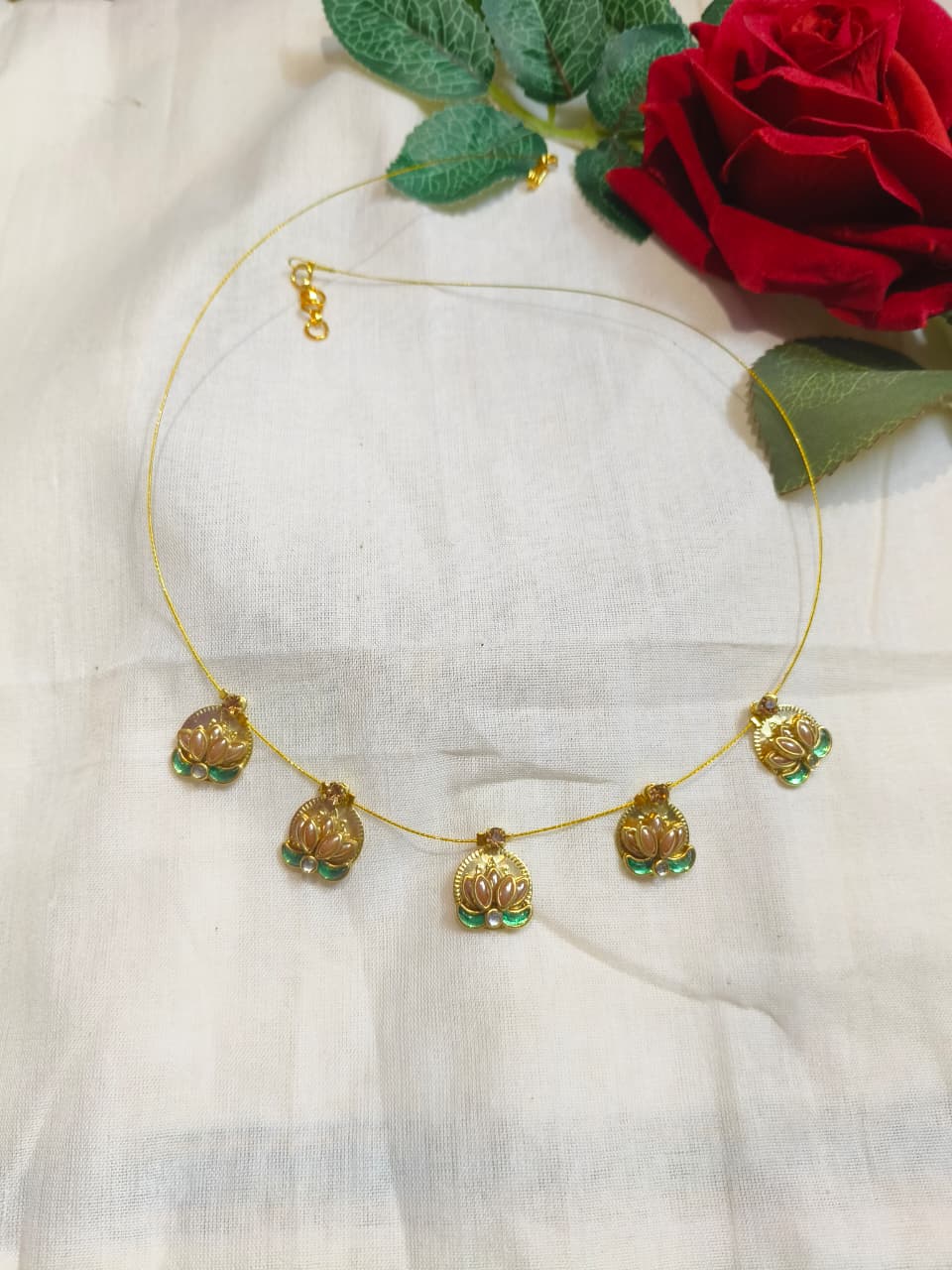 Lotus Gold Pendant Necklace