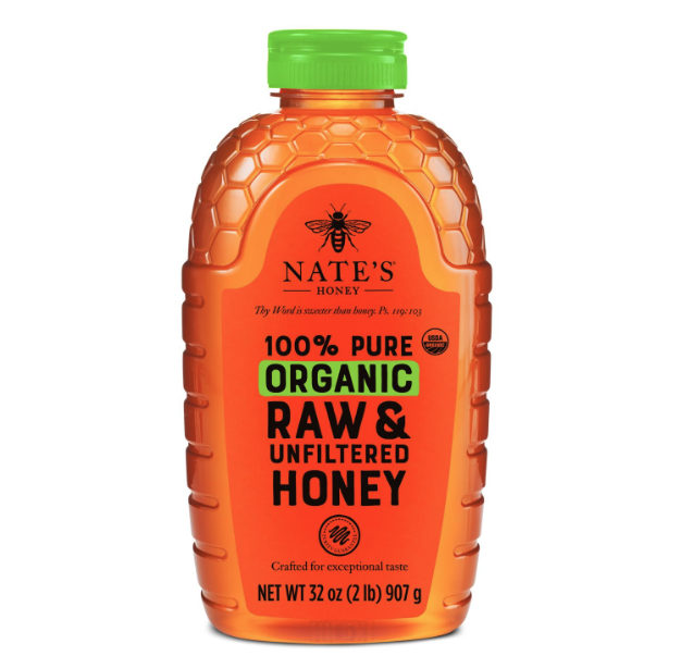 Nate's Organic 100% Pure, Raw & Unfiltered Honey - USDA Certified Organic - 32oz. Squeeze Bottle