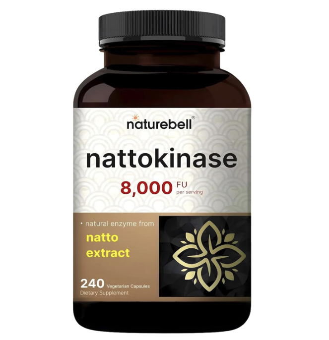 NatureBell Nattokinase - 240 Capsules - 8,000 FU Max Strength from Fermented Natto Extract - for Heart Health, Healthy Circulation & Daily Wellness Support*