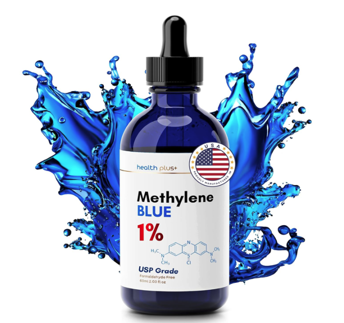 High Purity Methylene Blue Drops 1% Solution, USP Grade, 60ml – Methylene Blue Pharmaceutical Grade, Formaldehyde-Free, Alcohol-Free, Third-Party Tested