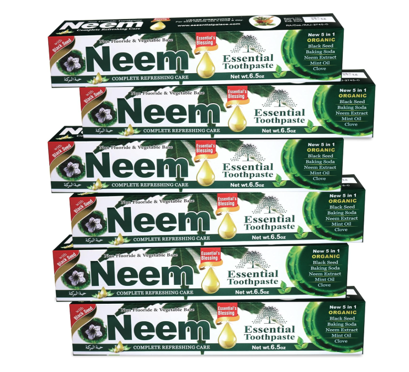NEEM ESSENTIAL TOOTHPASTE New 5 in 1 Formula 6 Pack