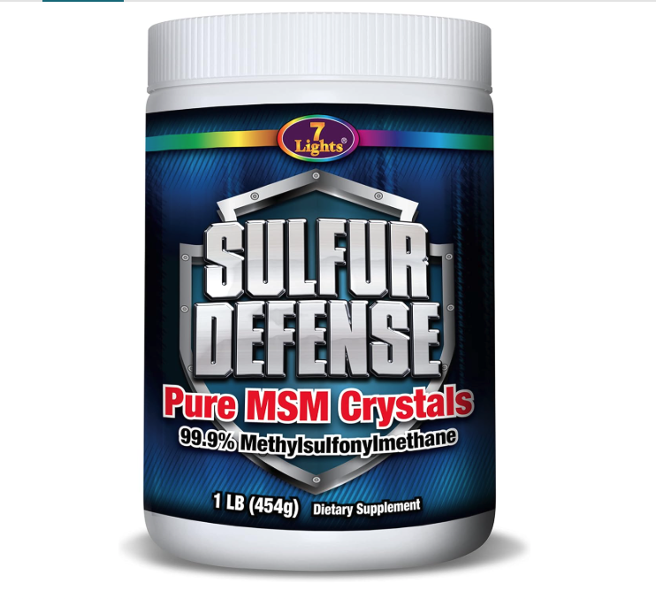 7 Lights Sulfur Defense Opti-MSM 99.9% Pure MSM Powder | Dietary Supplement for Joints, Skin & Immune Support – Organic Methylsulfonylmethane Crystals, Vegan, Non-GMO, Gluten-Free – Made in USA (1 LB)