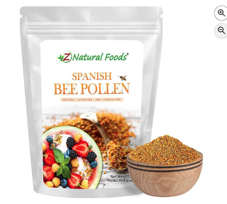 Z Natural Foods Spanish Bee Pollen Granules - Pure & Raw Pollen Granule, Product of Spain - Nutrient-Dense for Energy & Immune Support - Aromatic Sweet Flavor, Sprinkle on Salads & Smoothies, 1lb