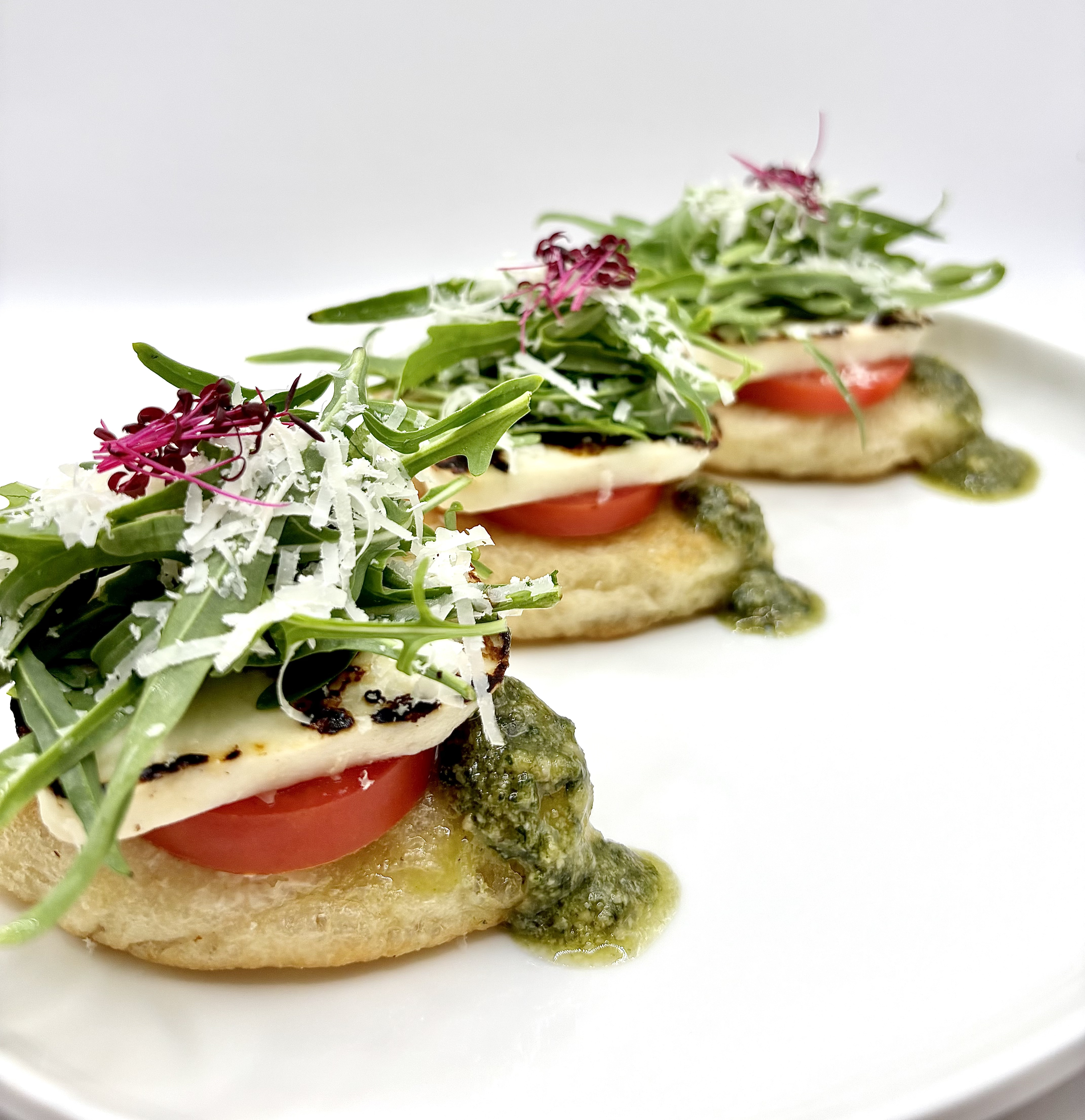 Grilled Halloumi Cheese & Garden Leaves