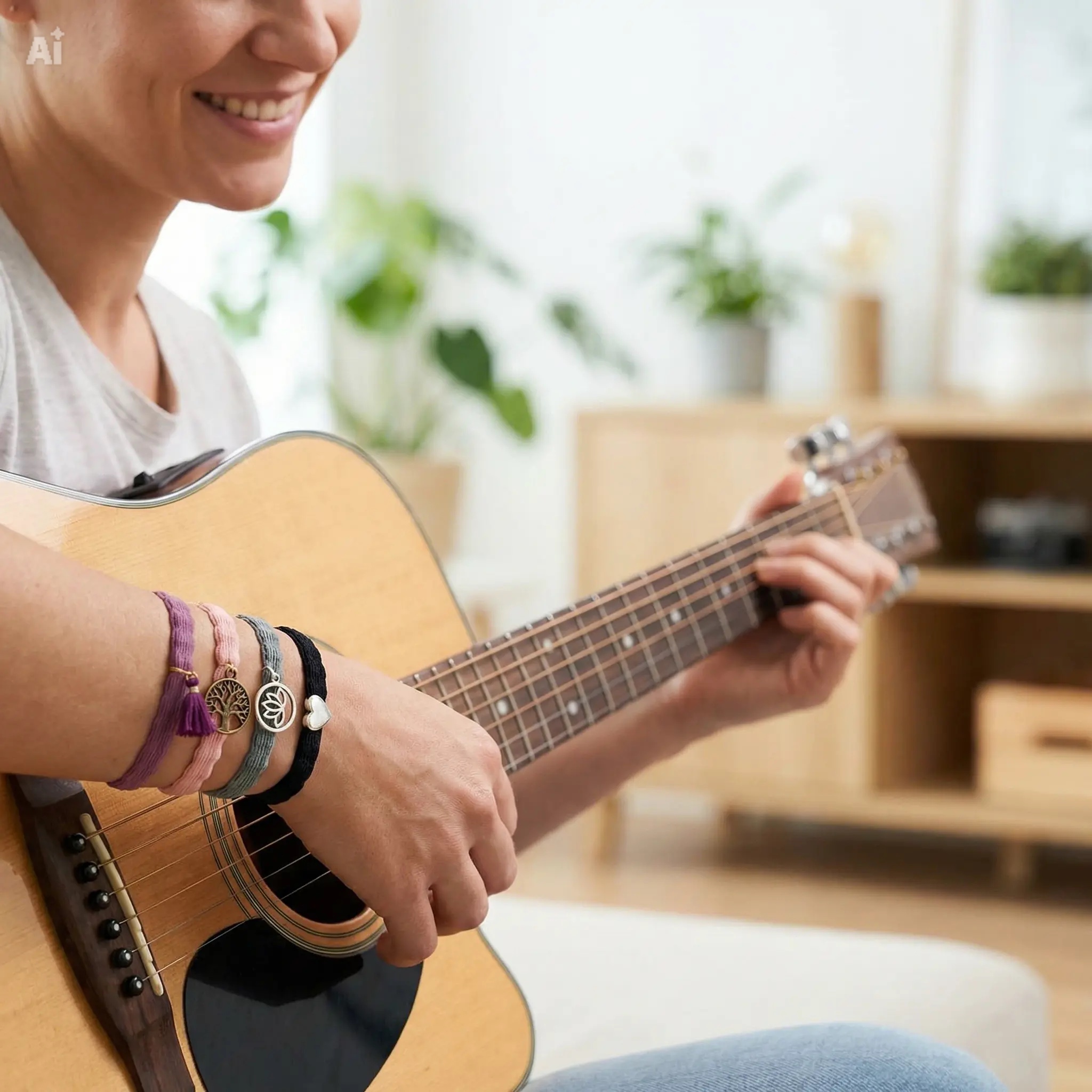 LIKERY 'Yoga' Haargummis & Armbänder – Weiche Stoffarmbänder in Rosa & Grau