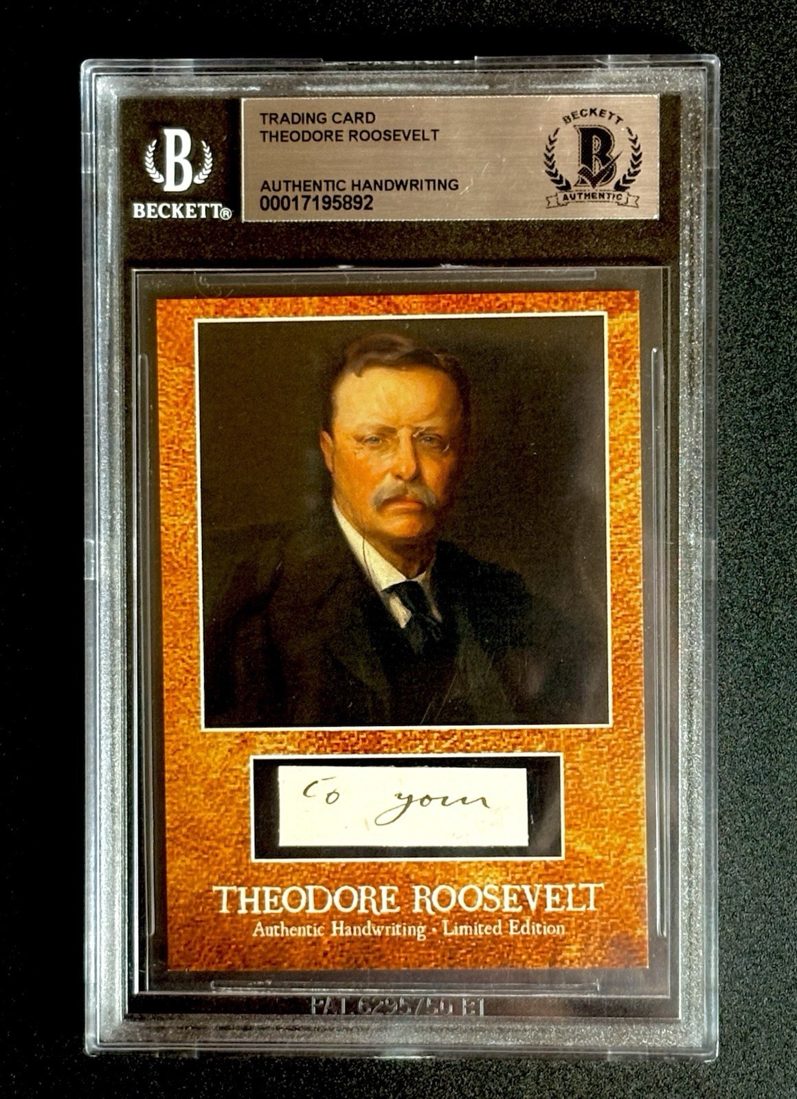 Theodore Roosevelt Handwritten Words “to you” 