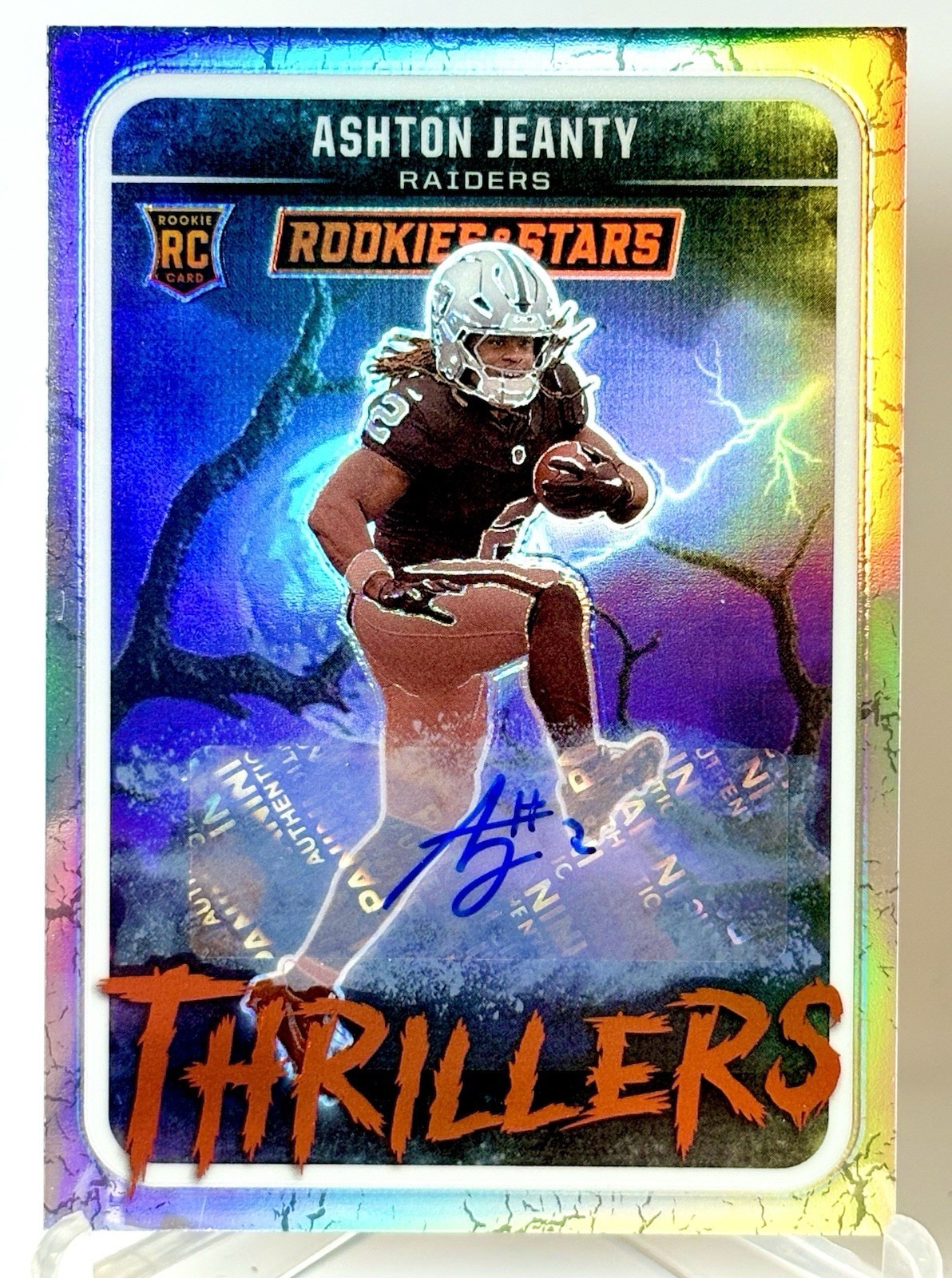 Ashton Jeanty Auto 2025 Panini Rookies & Stars Thrillers #3 Signatures