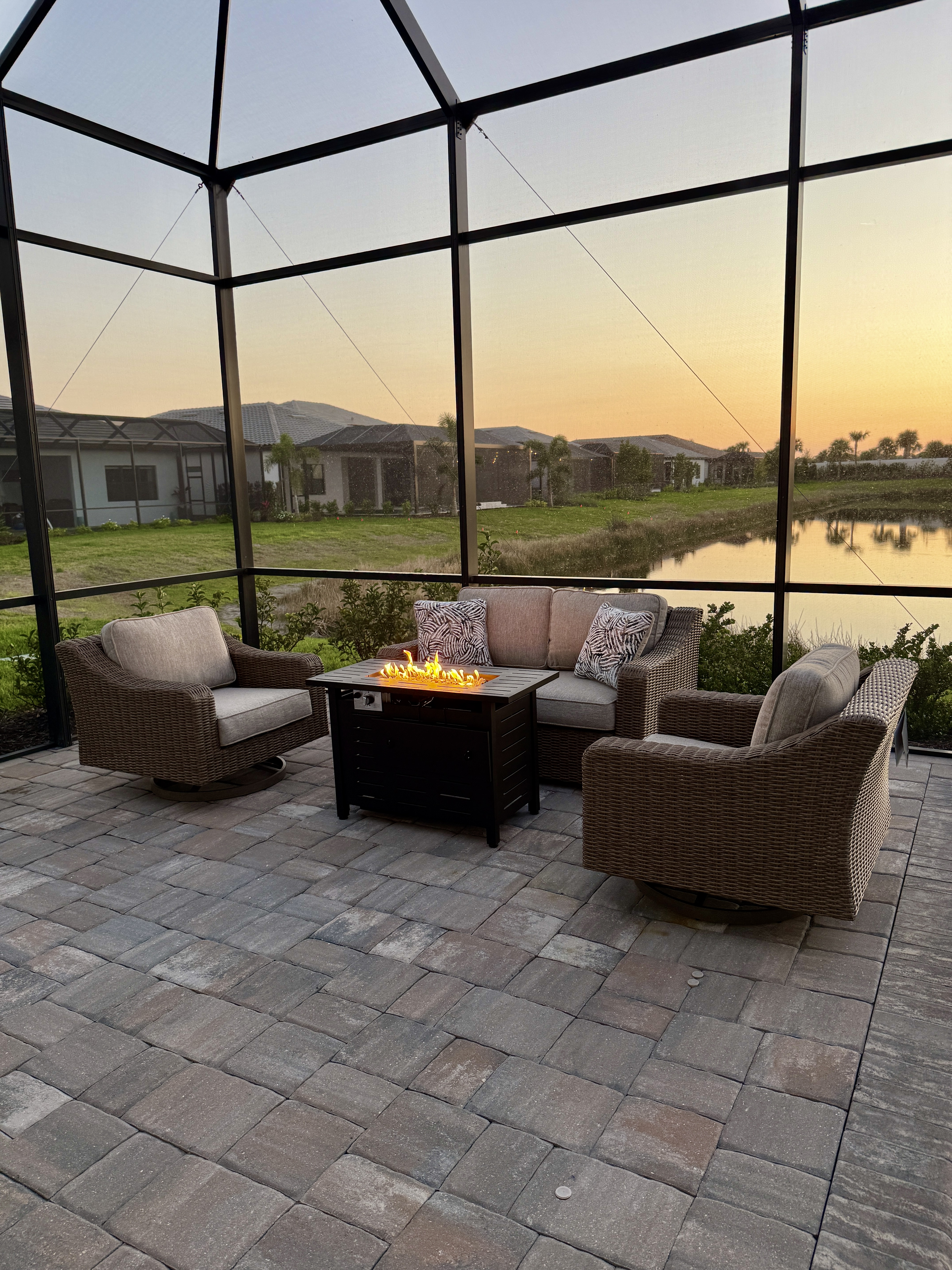 Revare Beach, Love Seat +  2 Rocking Swivel Chairs 