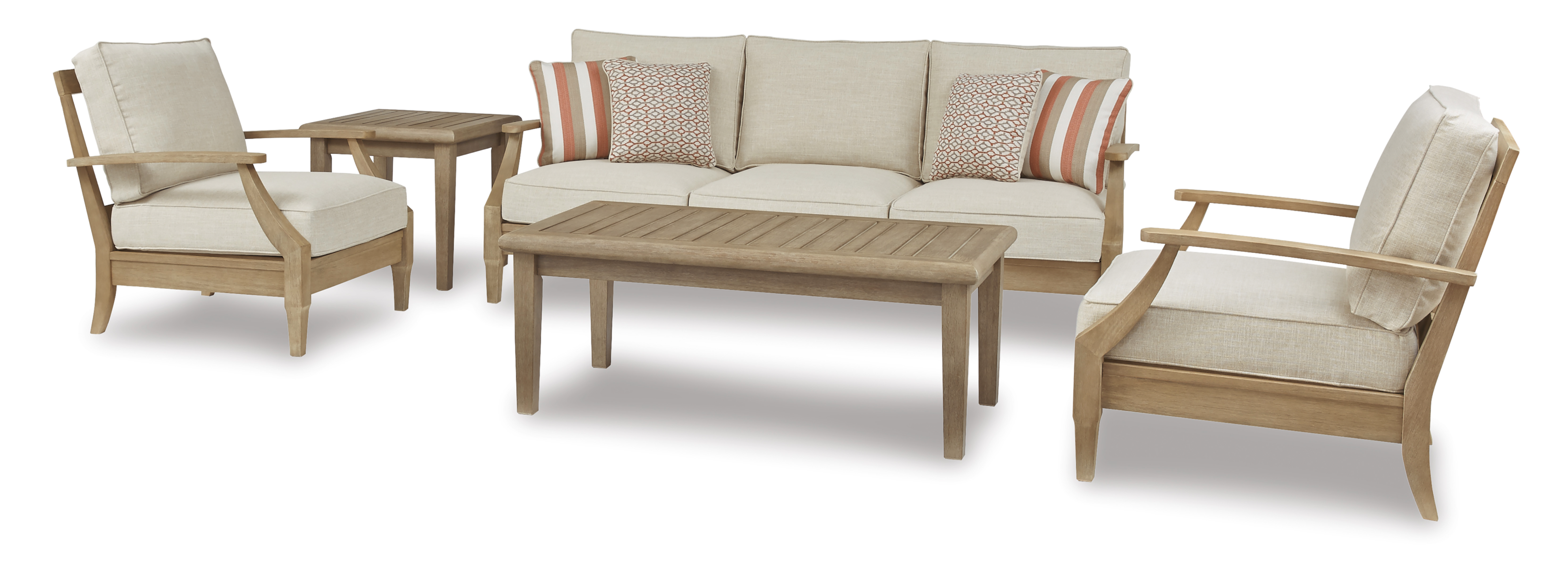 Clare View Conversation Set + Cocktail Table (end table add-ons available)