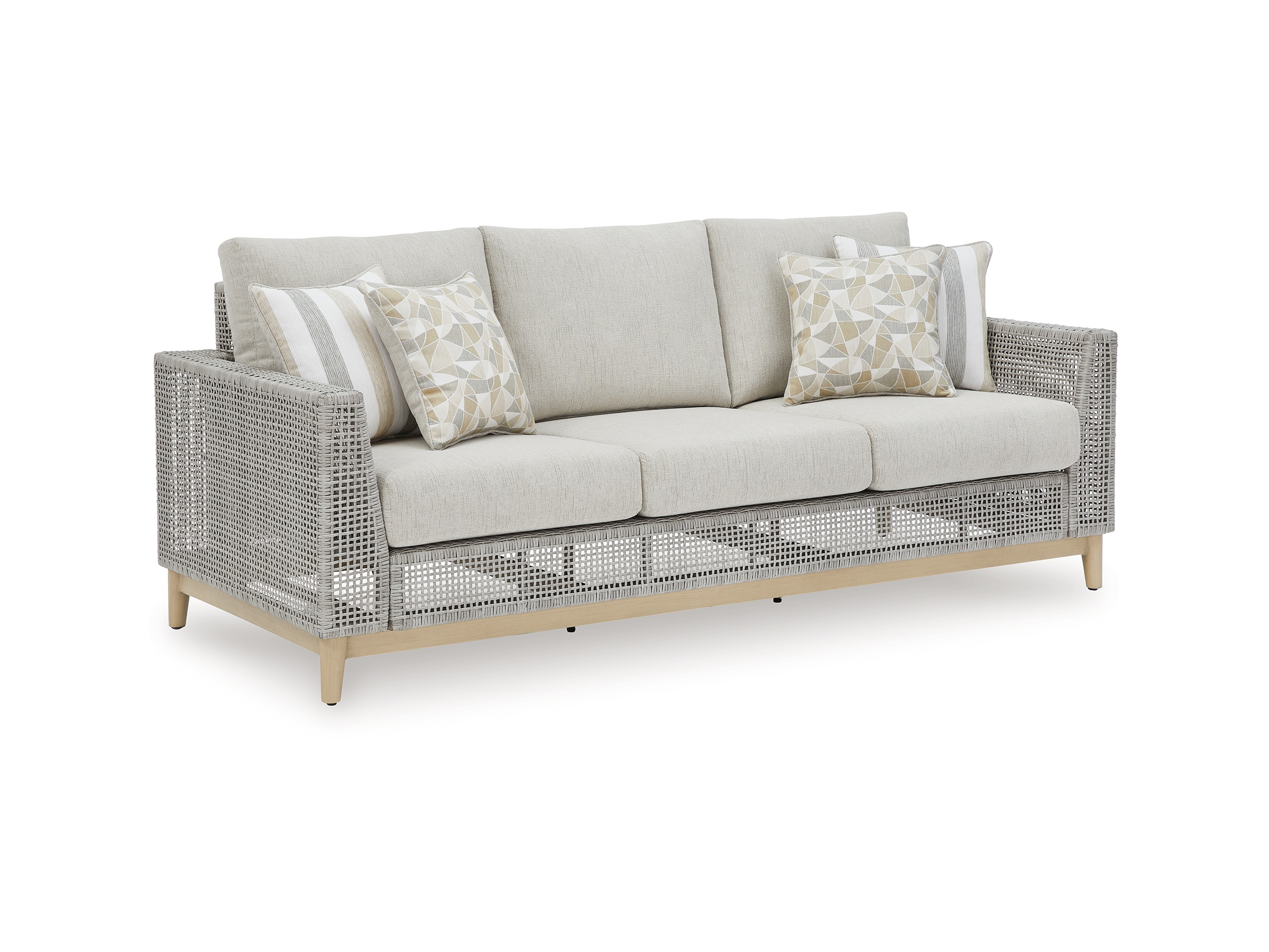 Seton Creek 4 Pc Set, Sofa + 2 Rocking Swivel Chairs + Glass Top Table