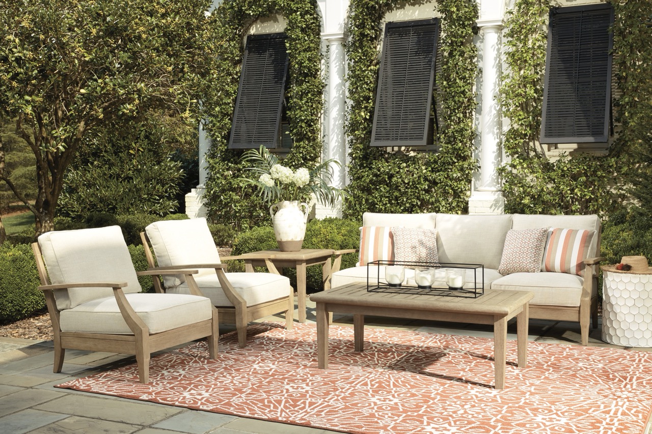 Clare View Conversation Set + Cocktail Table (end table add-ons available)