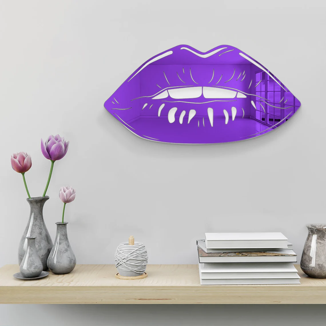 Luxe  Mirror Lips Wall Art
