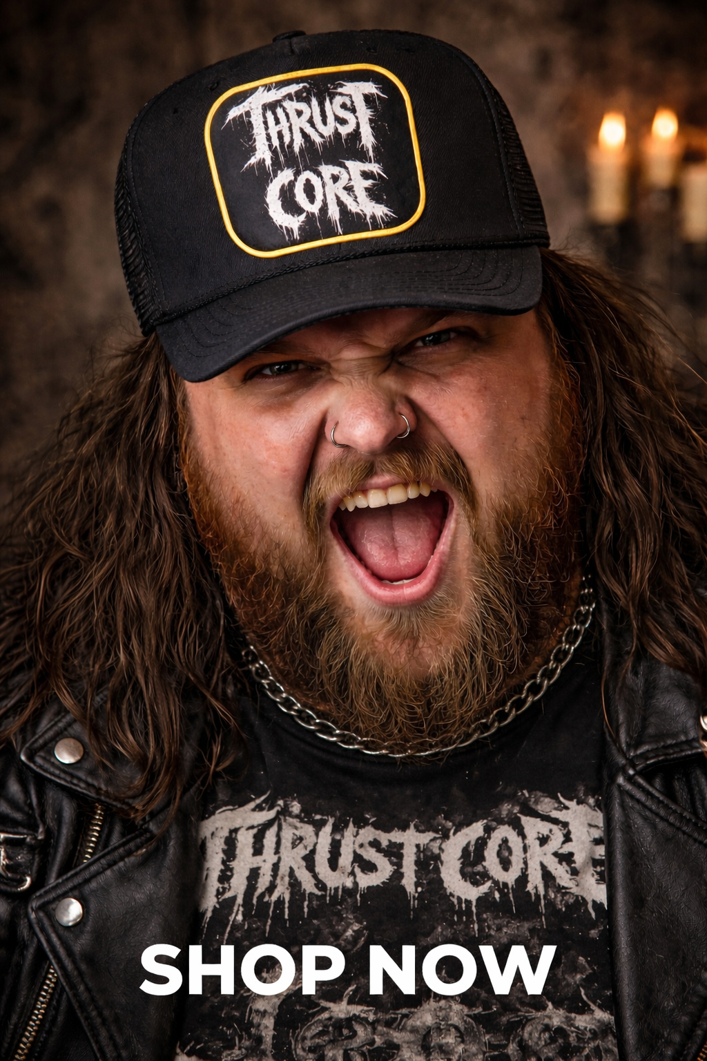 Thrustcore Black Trucker Hat