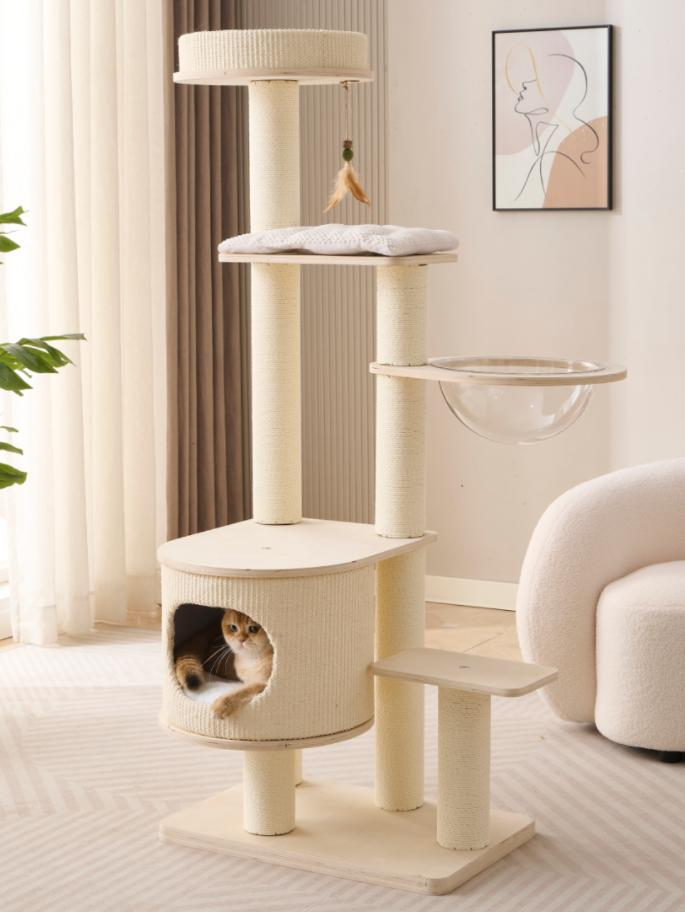 Solid wood cat climbing frame