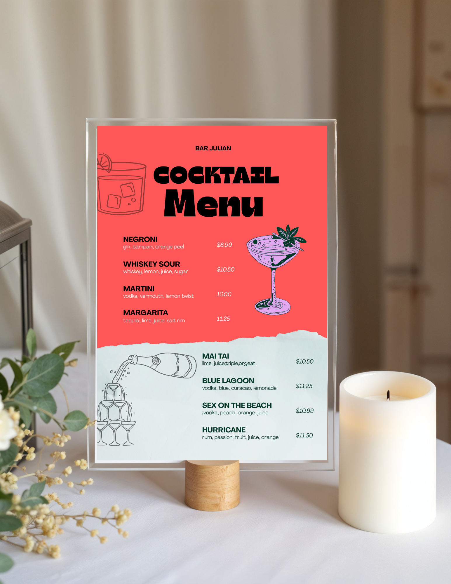Modern Restaurant Menu Template – Customizable PDF for Dining Experience