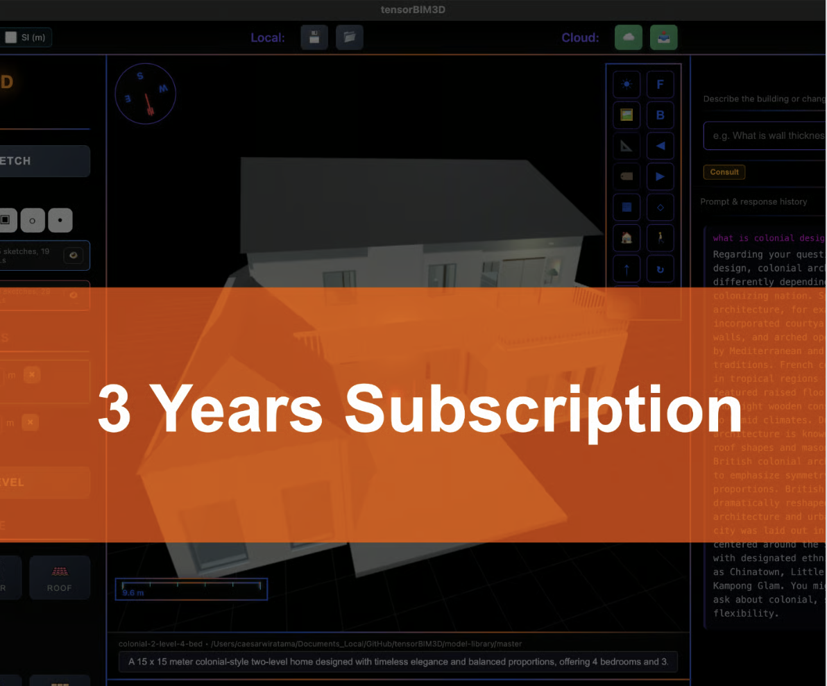 tensorBIM3D 3 Years Subscription