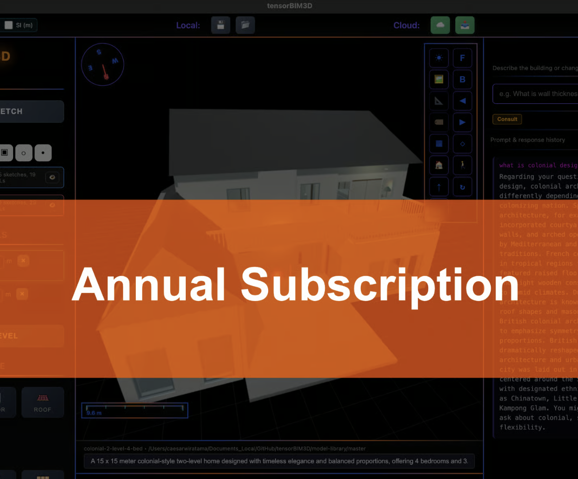 tensorBIM3D Annual Subscription
