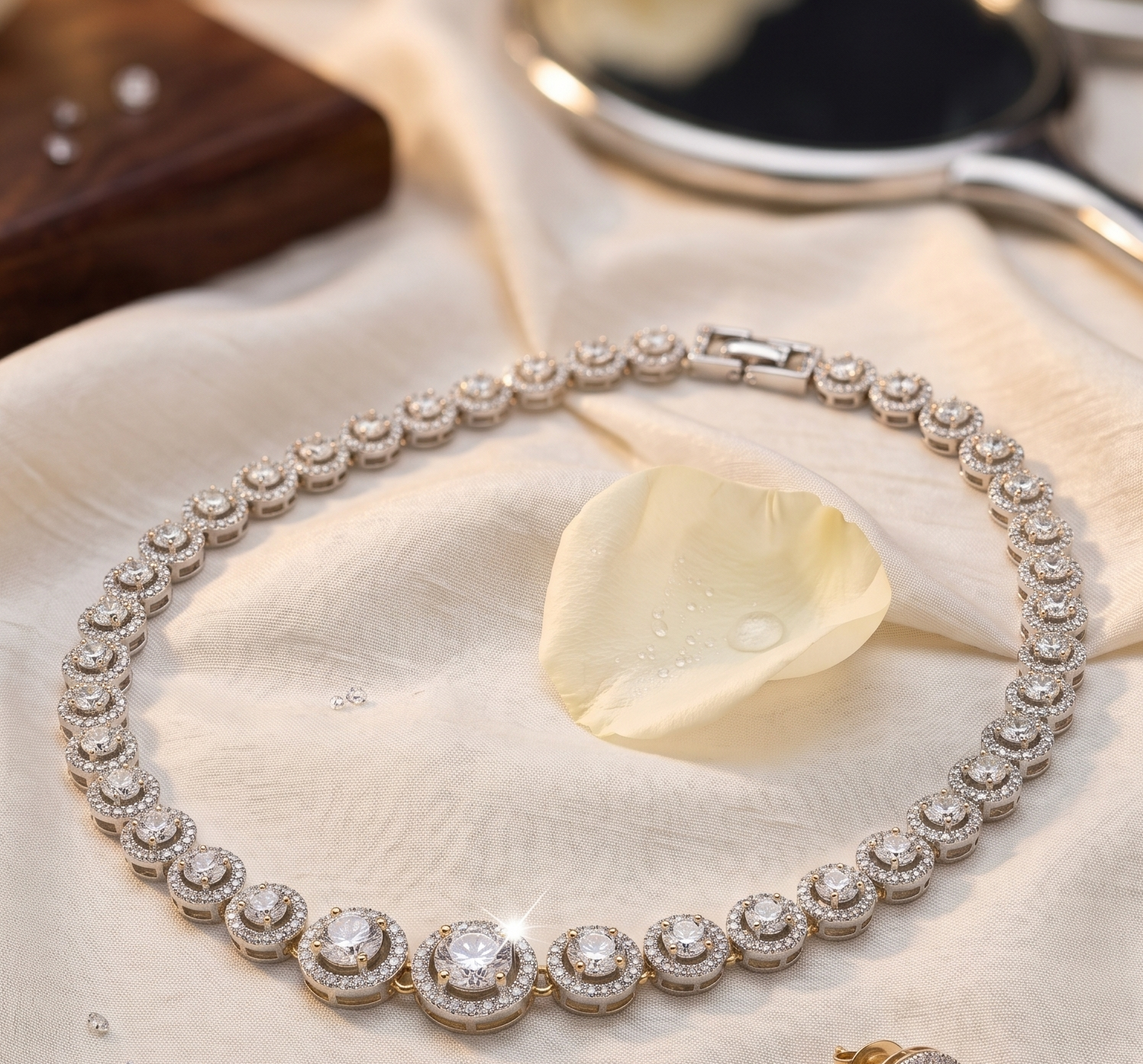 Elegant Diamond Necklace Set NEC-006