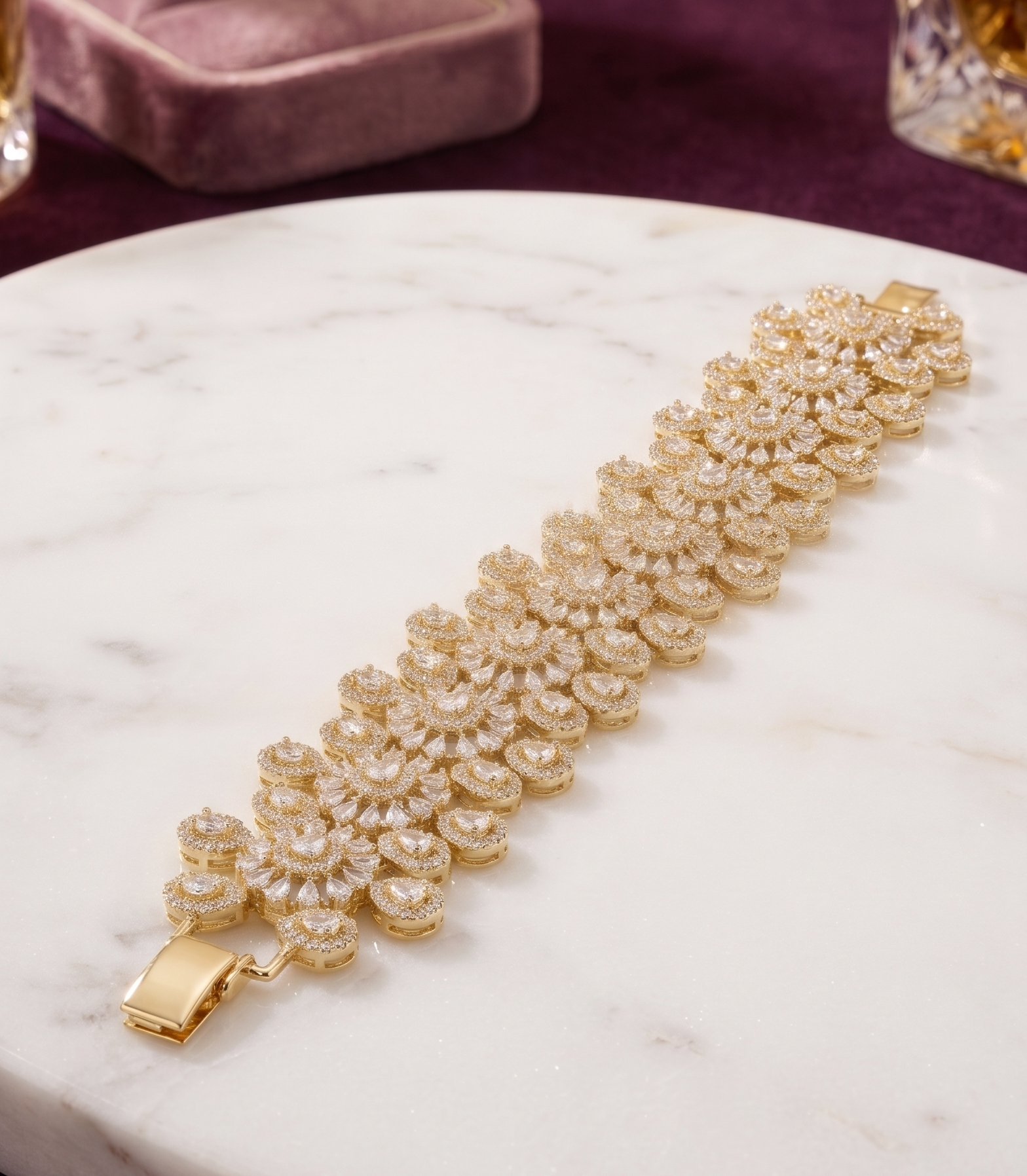 Gold Floral Bracelet BRC-003