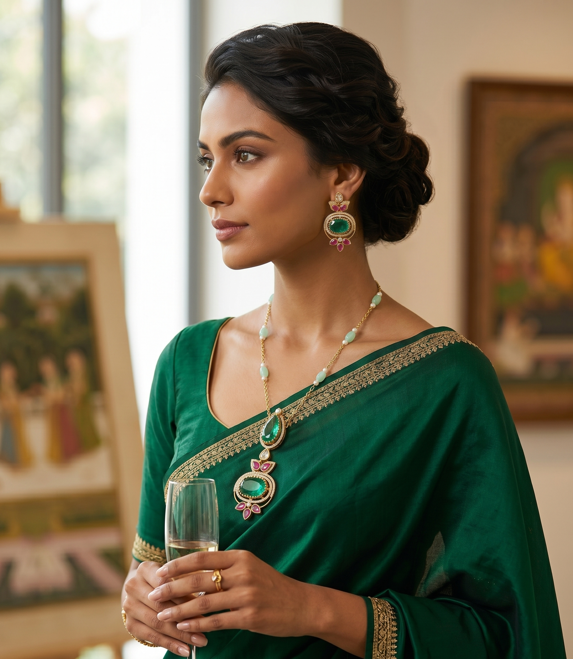 Mint & Pink Designer Necklace Set NEC-002