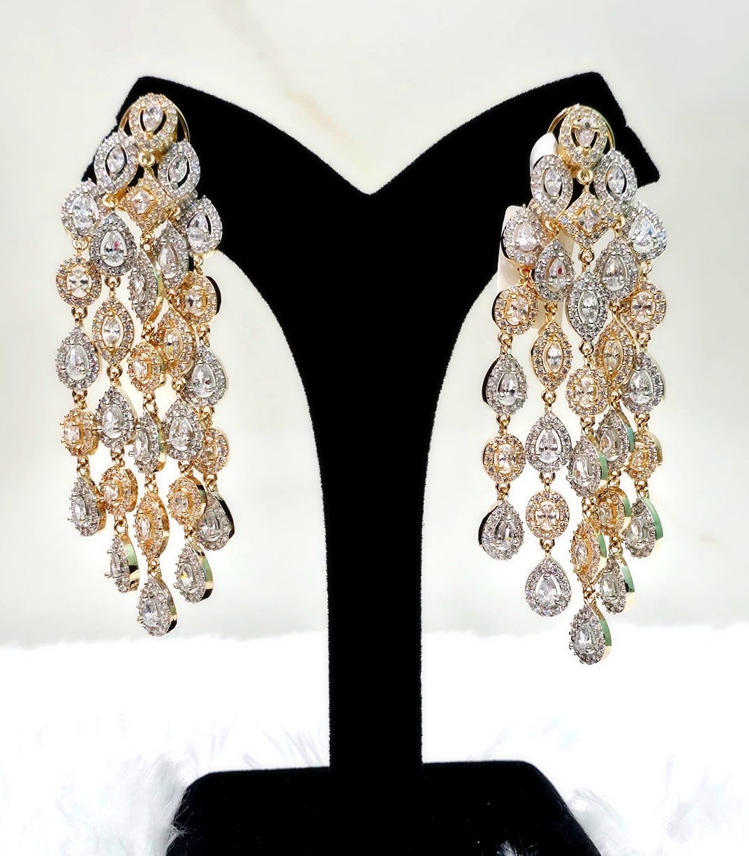 Designer Chandelier Waterfall Earrings ERG-005